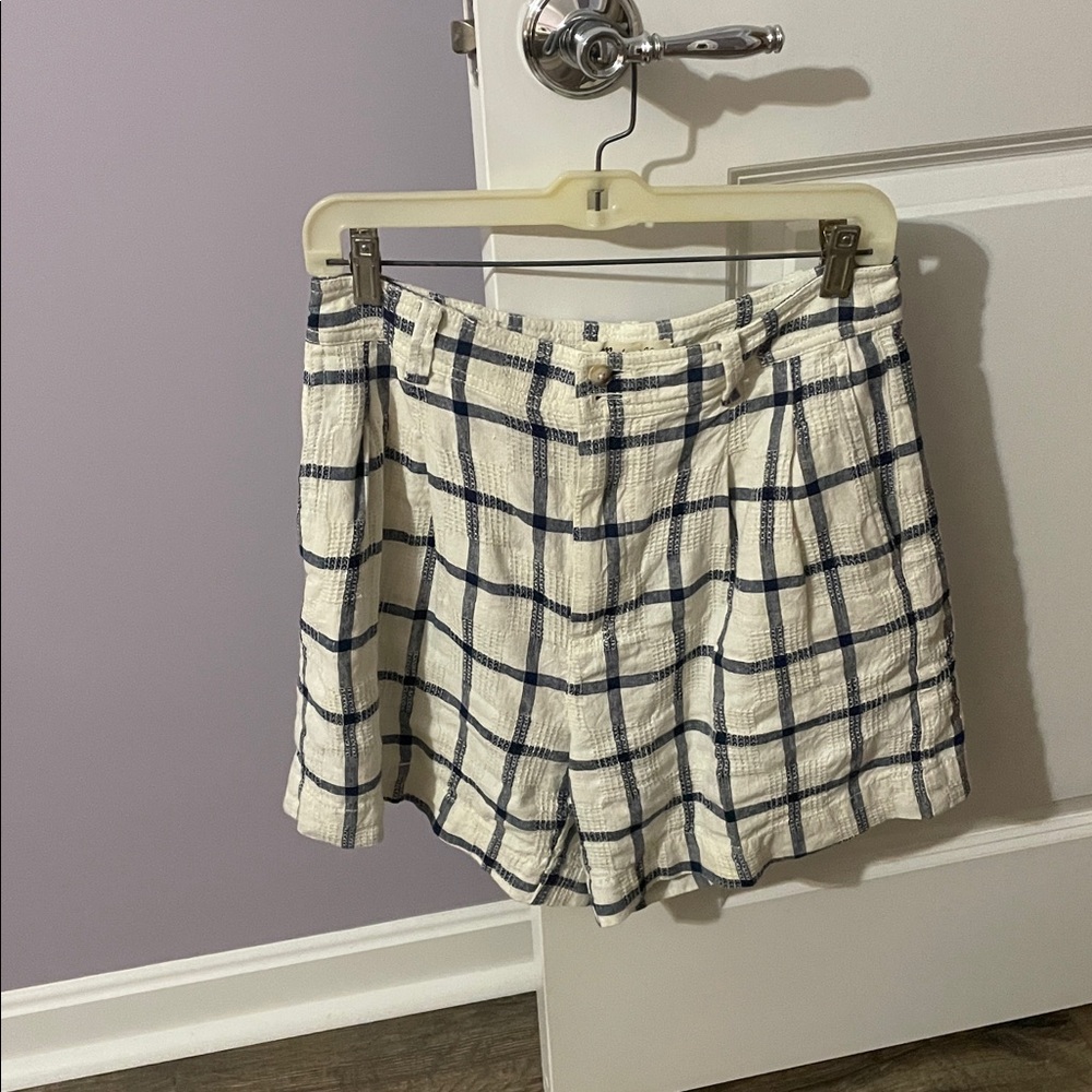 Plaid High-Waisted Shorts